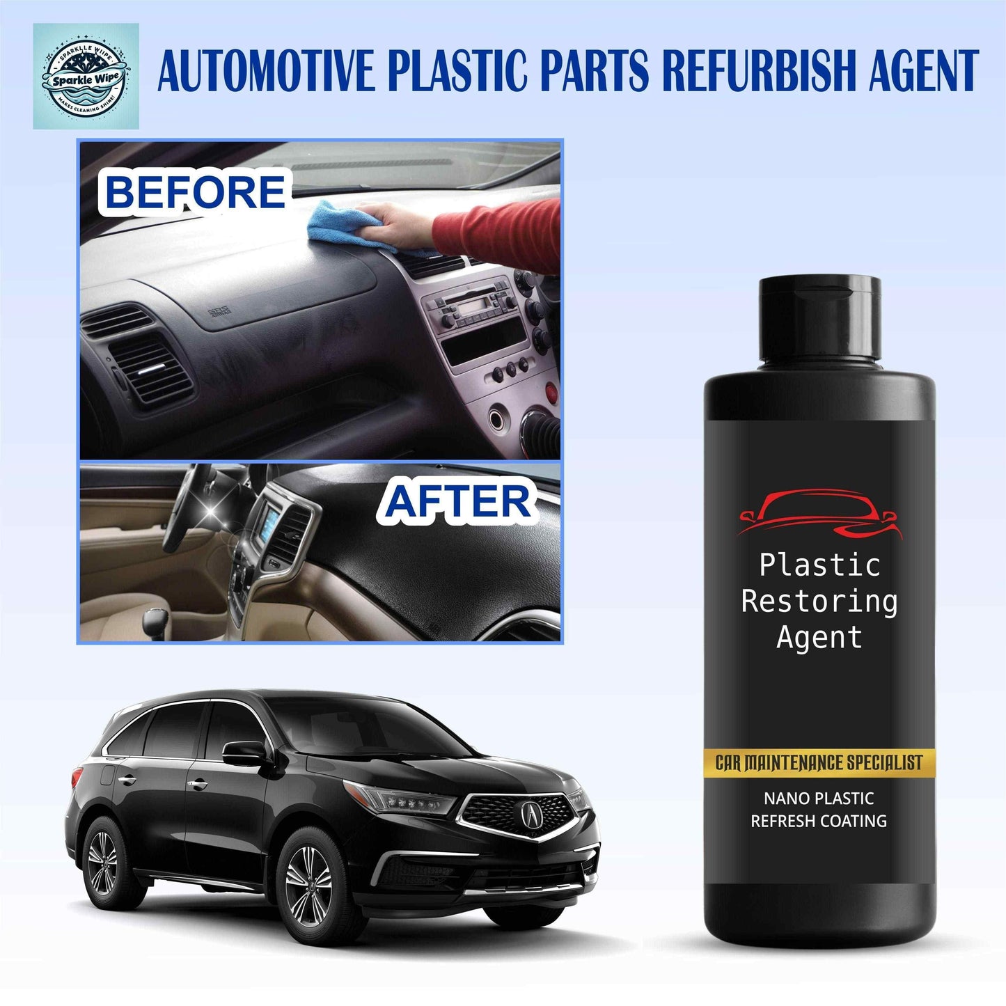 Nano Plastic Revitalizing Coating Agent for Car 100ml (Pack of 2) 